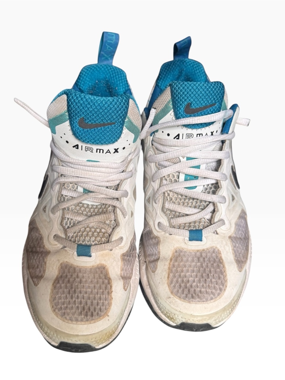 Nike Women's Air Max White with Teal Athletic Sneakers